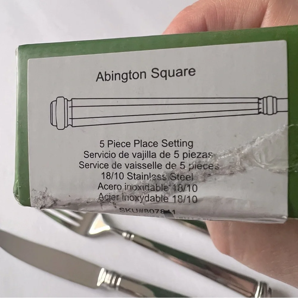 LENOX KATE SPADE ABINGTON SQUARE 5 PIECE PLACE SETTING SILVER NWT